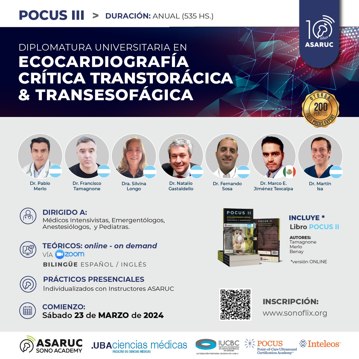 POCUS III - Ecocardiografía Crítica Transtorácica & Transesofágica 2024